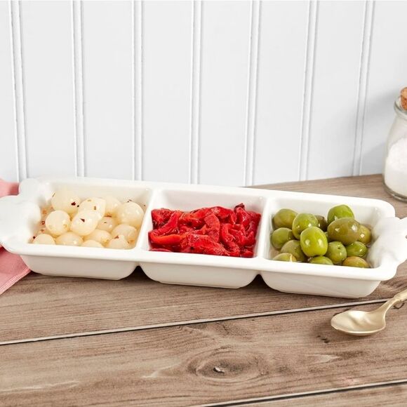 Tabletops Unlimited X Dolly Parton Stoneware 3-Section Serving Tray - Picture 2 of 9